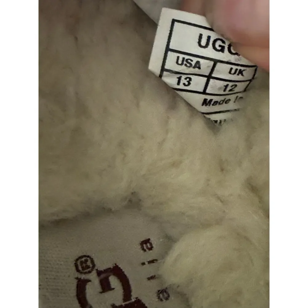 UGG Kids' Ascot Slipper brown shearling slippers size 13 little kids